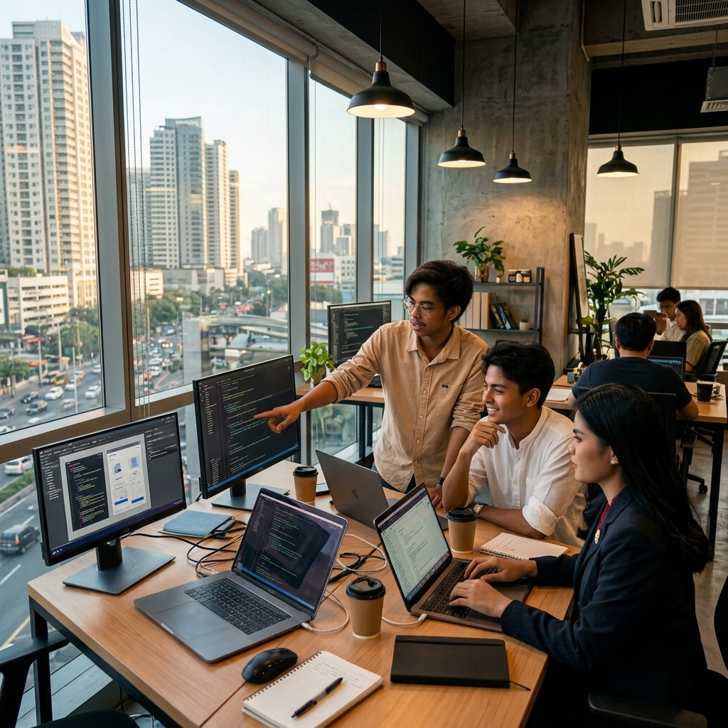 Developer at desk